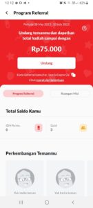 Tampilan referral di IDN App