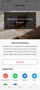 hasil dari kuis IDN App