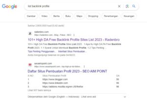 Keyword untuk Mencari Backlink Profile