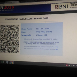 Diterima di FMIPA ITB