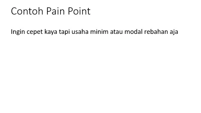 contoh pain point
