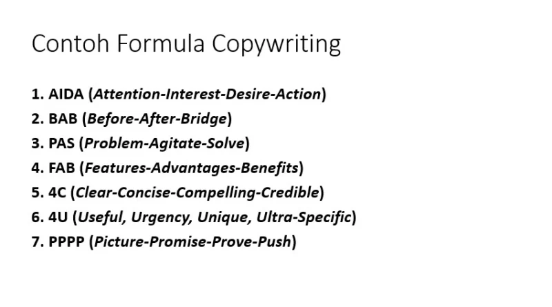 7 formula copywriting