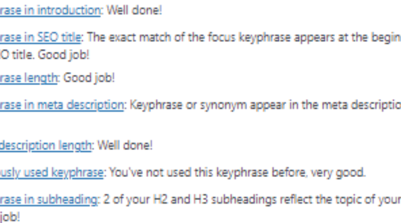 keyword placement di yoast