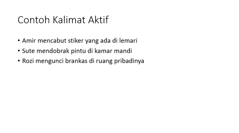 contoh kalimat aktif