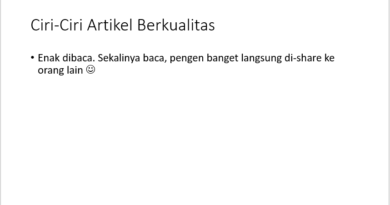 ciri-ciri artikel berkualitas