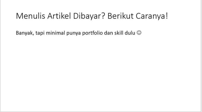 menulis artikel dibayar