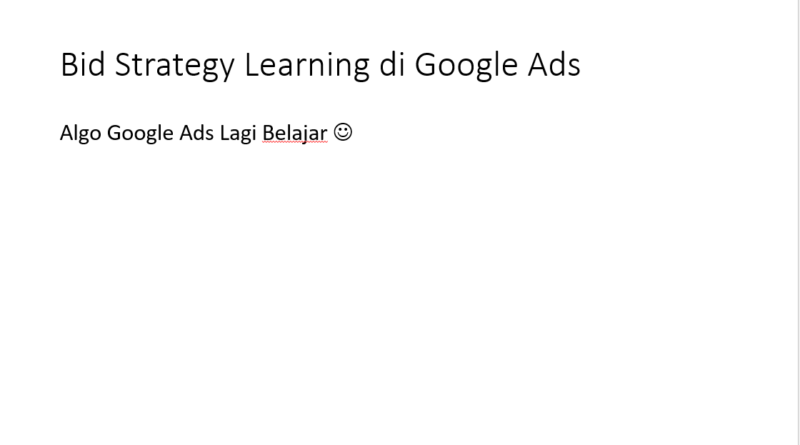 bid strategy learning google ads