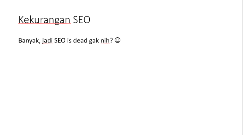 kekurangan SEO