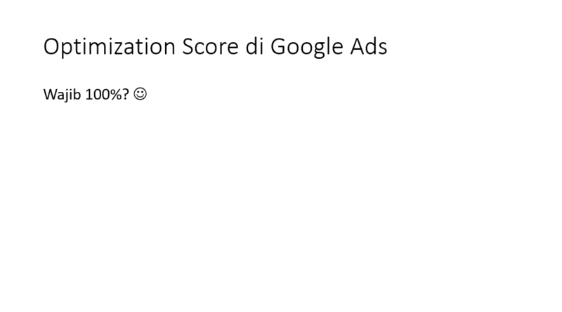 optimization score di Google ads