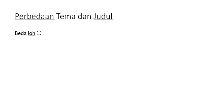 perbedaan tema dan judul