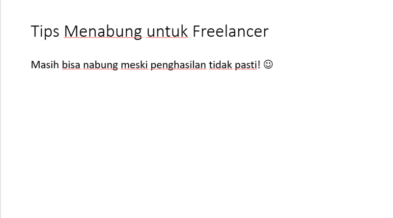 tips menabung untuk freelancer
