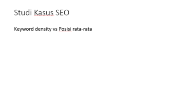 studi kasus SEO keyword density vs posisi rata-rata