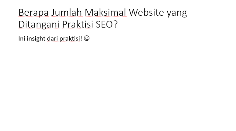 jumlah website yang ditangani SEO