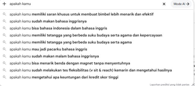 Google autocomplete